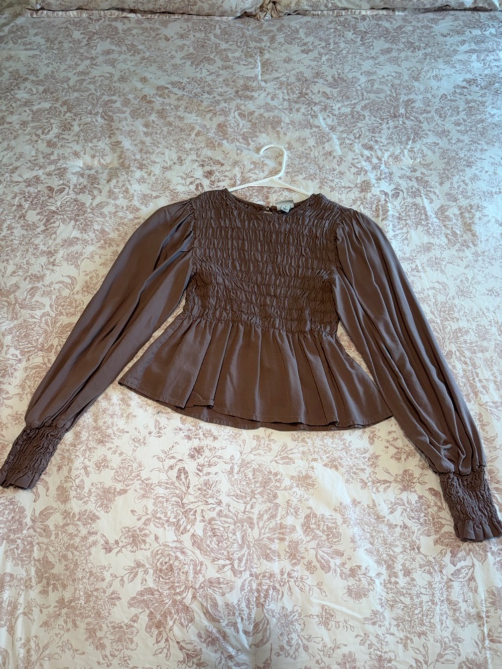 a new day Smocked Peplum Long-Sleeve Blouse